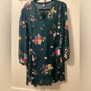 Old Navy Green Floral Dress/Tunic EUC XL
